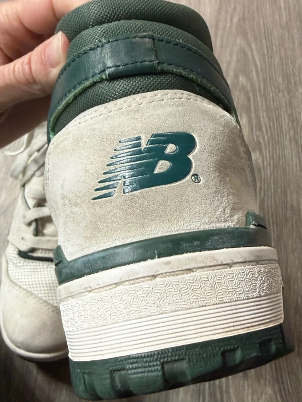 New Balance 650 High Top Size 10 White Green Suede Retro Dad Shoe Basketball NB - Picture 16 of 16